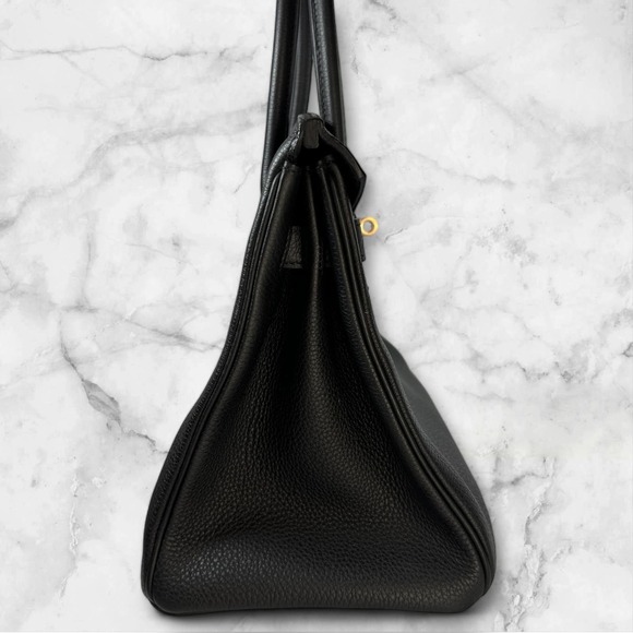 Hermes Birkin 30 Bag Black Togo with Rose Gold Hardware B30 Handbag Authentic - Picture 9 of 16